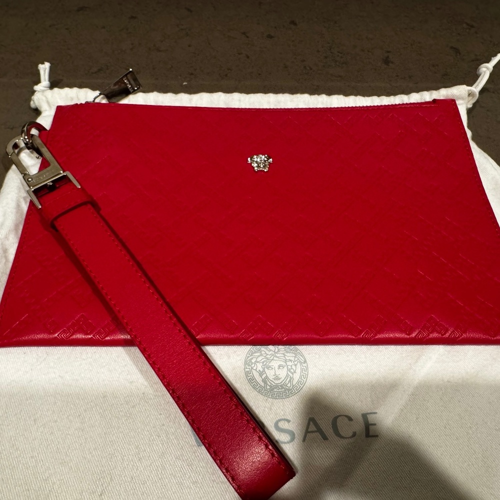 Versace Large Wristlet Clutch Monogram